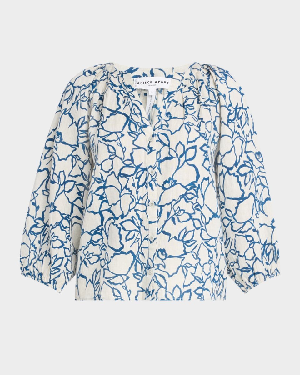 Mitte Floral-Print Linen Top
